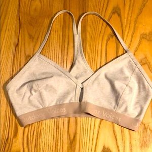 Oatmeal Outdoor Voices Sports Bra with Keyhole